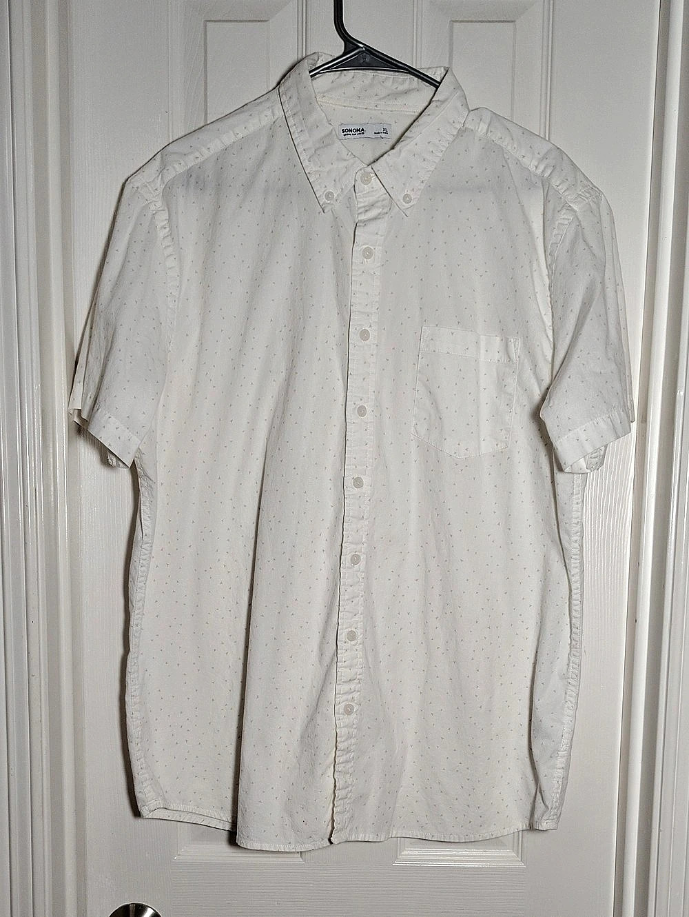 Sonoma Men's White Patterned Button Down Size XL
